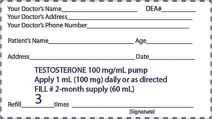 Natural Testosterone Cream Prescription Example