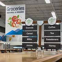 Groceries section of LE store