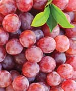 red grapes in a market