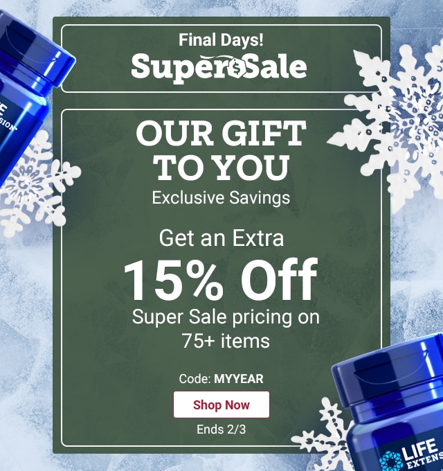 Super Sale. Our gift to you. Exclusive Savings. Get an Extra 15% Off Super Sale Pricing on 75+ items. Code: MYYEAR. Shop Now. Ends 2/3.