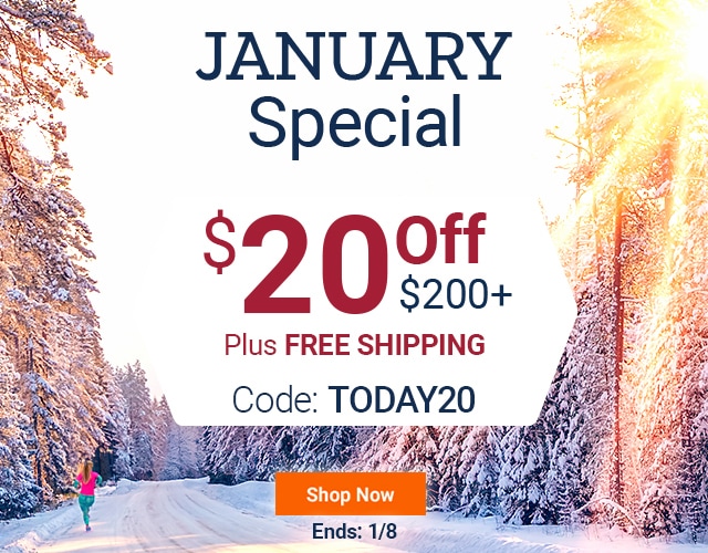 January Special. $20 off $200+. Plus Free Shipping. Code: TODAY20