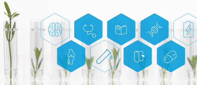 Test tubes and scientific icons