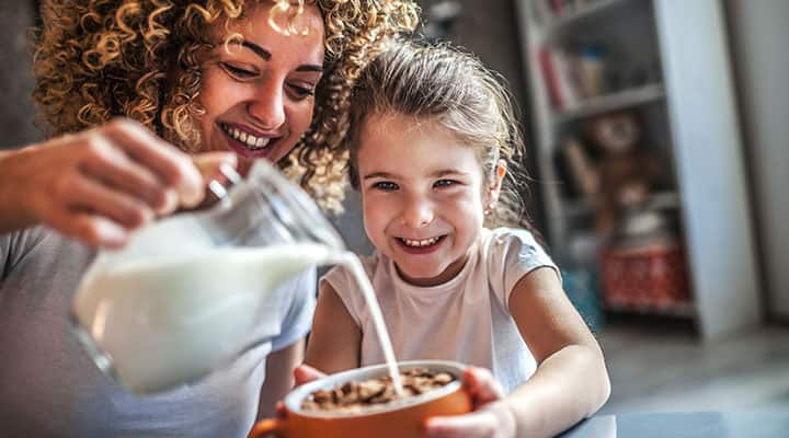 Milk and cereal are a great way to get calcium