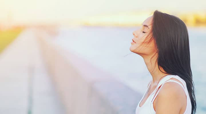 Woman getting some sun to boost low levels of vitamin D