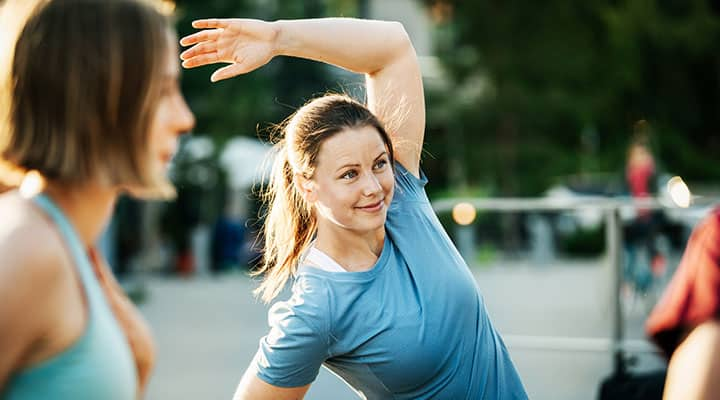 Woman exercising to improve strong immune system