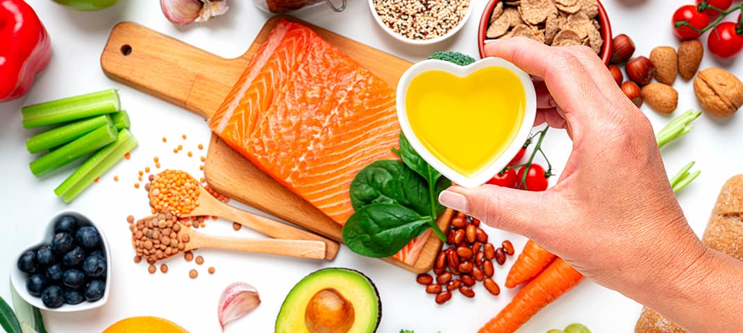 Food ingredients recommended for a well balanced diet and heart care