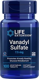 Vanadyl Sulfate 7.5 mg, 100 vegetarian tablets - Life Extension