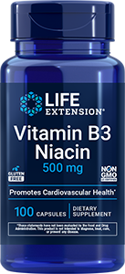Vitamin B3 Niacin, 500 mg, 100 capsules