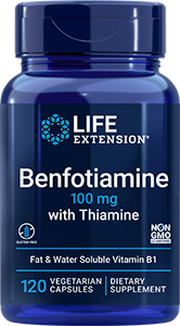 Benfotiamine with Thiamine 100 mg, 120 vegetarian capsules - Life Extension