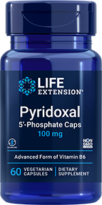 Pyridoxal 5'-Phosphate Caps 100 mg, 60 vegetarian capsules - Life Extension