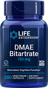 DMAE Bitartrate 150 mg, 200 vegetarian capsules - Life Extension