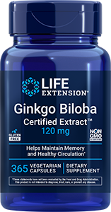 Ginkgo Biloba Certified Extract™, 120 mg, 365 vegetarian capsules