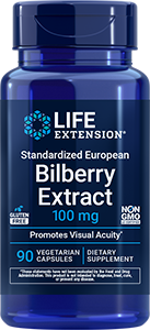 Standardized European Bilberry Extract, 100 mg, 90 vegetarian capsules