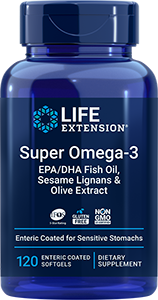 Super Omega-3 EPA/DHA Fish Oil, Sesame Lignans & Olive Extract (Enteric Coated)