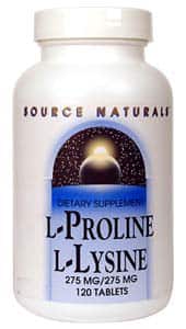 L-Proline L-Lysine 275 mg, 120 tablets - Life Extension