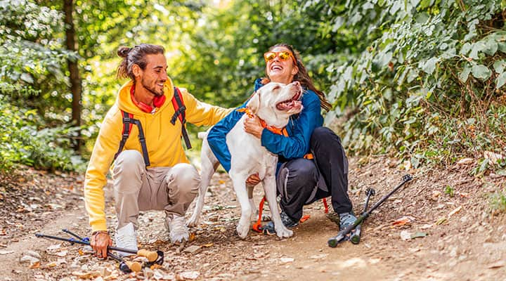 Couple hiking together