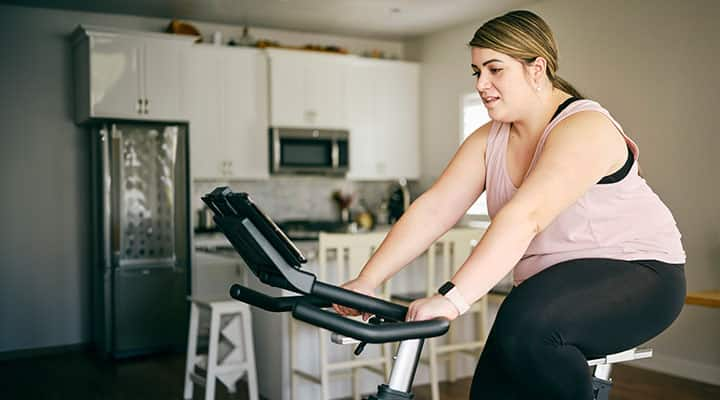 A stationary bike can help you ease back into cardio