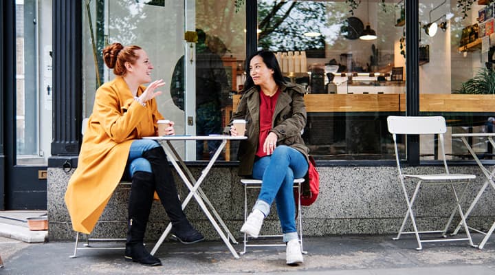 Meeting up at a coffee shop instead of a bar can help keep you on track during Dry January