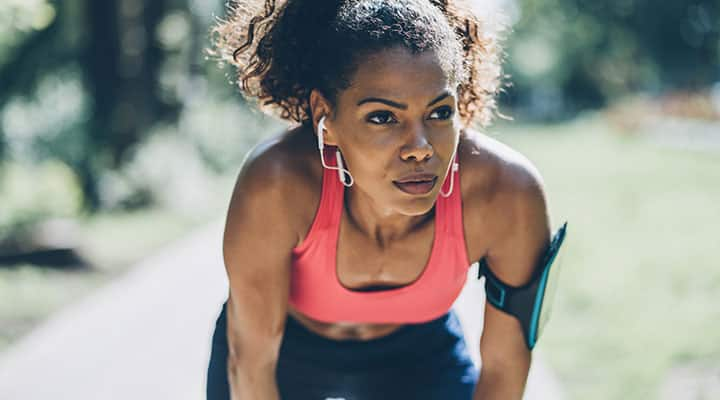 Woman exercising to strengthens her immune system