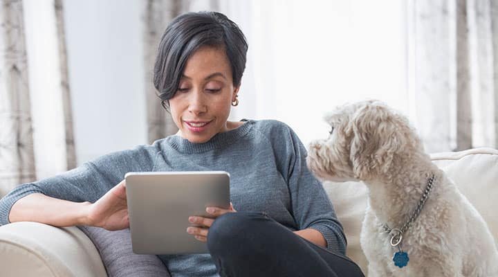 Woman learning about estrogen