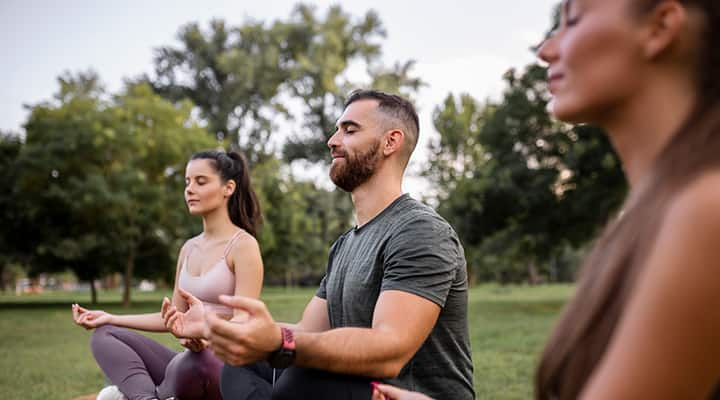 Forest bathing can involve hiking or just sitting still