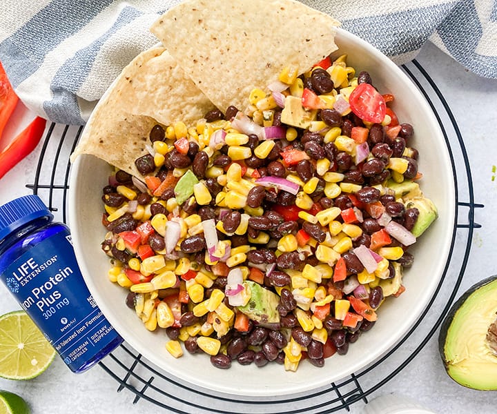 Black beans provide iron and protein