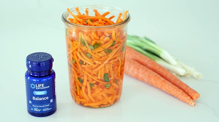 Carrot kimchi is delicious, but a daily probiotic might be a better way to meet health goals