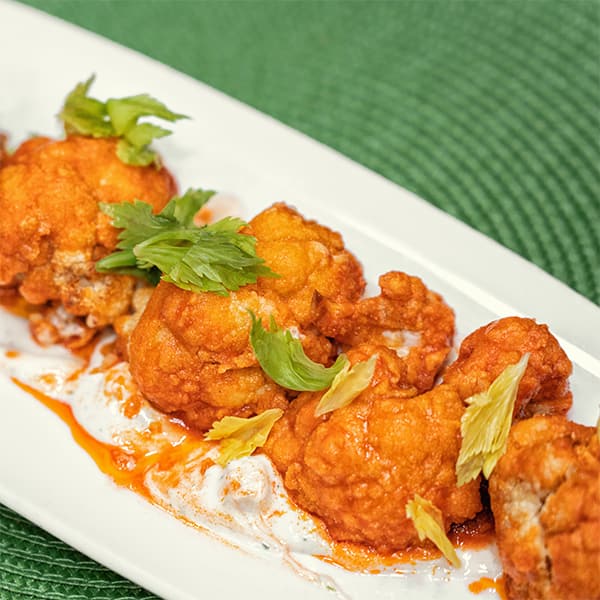 If you use vegan sauce, your buffalo cauliflower wings will be vegan