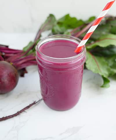 Healthy beet and ginger detox juice