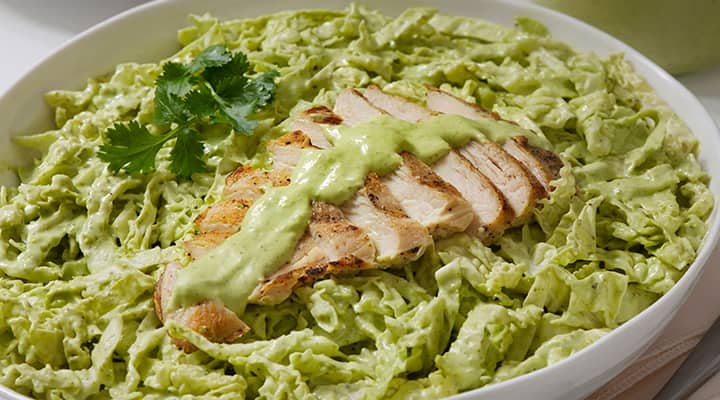 Green Goddess salad makes a good base for proteins like grilled salmon and chicken