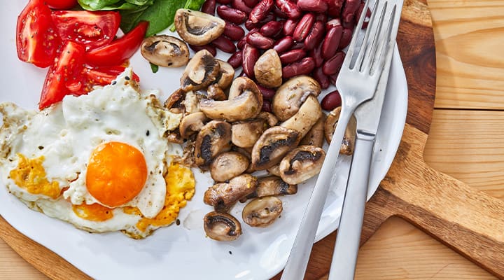 Beans and eggs are great breakfast proteins