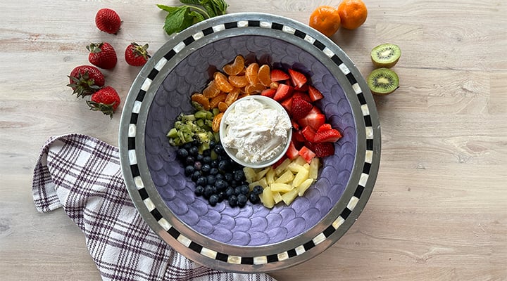 Fruit salad with collagen whipped cream delivers sweet health benefits