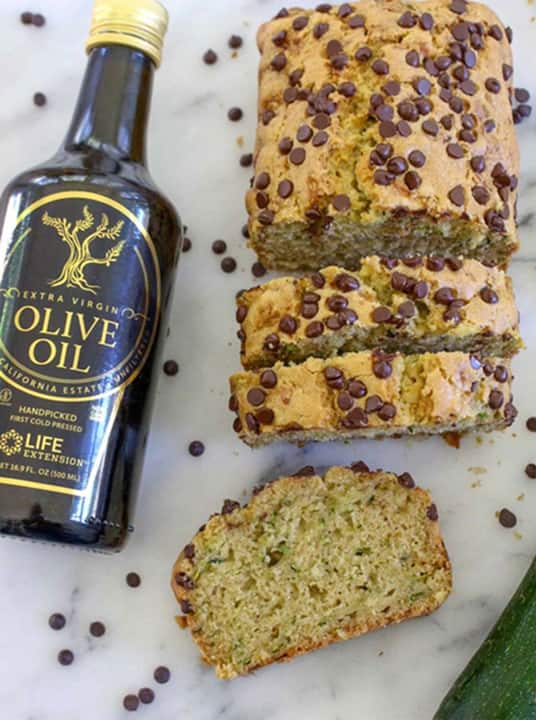 Healthy, more nutritious zucchini bread with EVOO