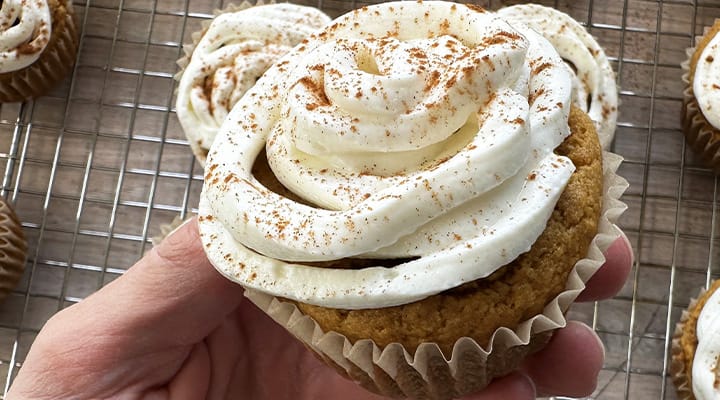 Get the nutrients, vitamins, and yummy flavors of pumpkin and frosting in a lighter way