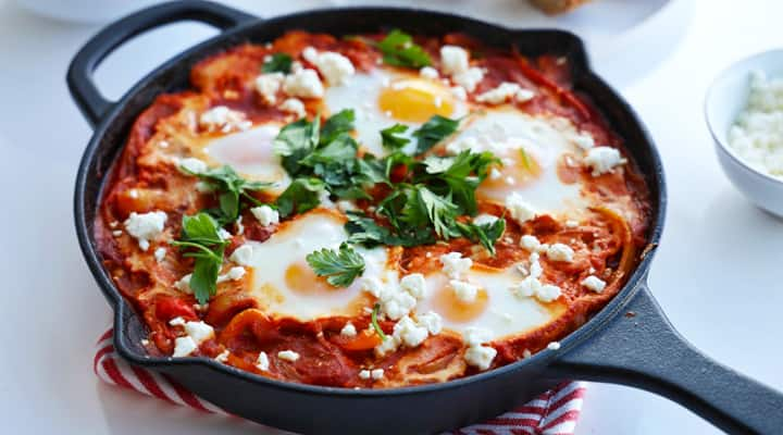 Shakshuka with feta cheese