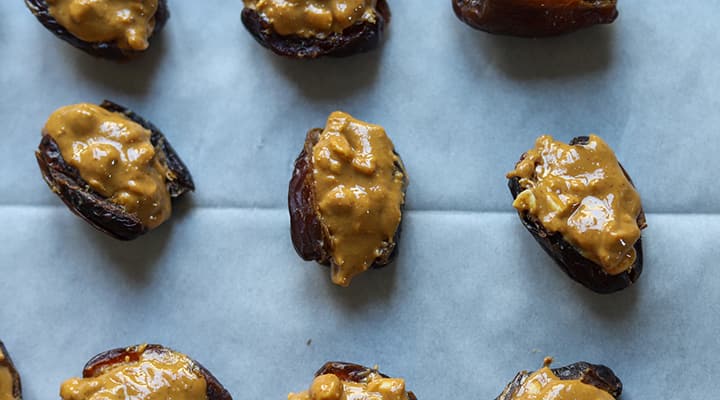 Medjool dates are easy to stuff with your peanut mixture