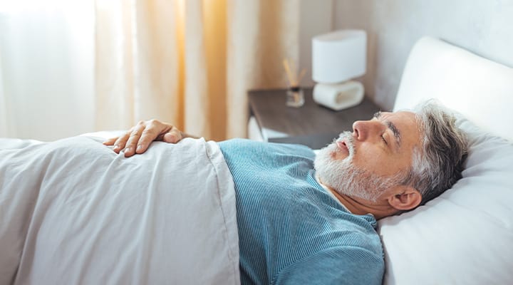 Man getting restful sleep