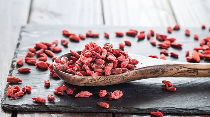 Goji berries are often available dried