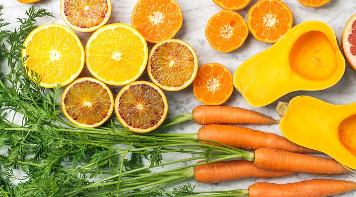 Yellow, orange and red foods are usually high in carotenoids