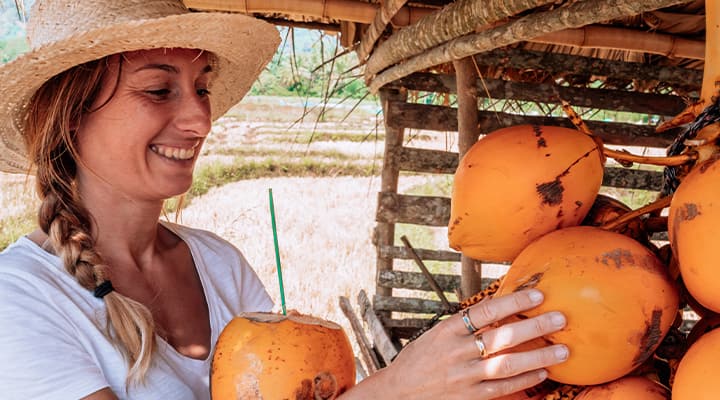 Coconuts provide meat and water in unprocessed form