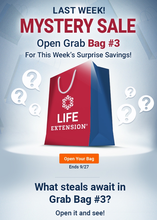 Mystery Sale. Open Grab Bag #3 for this Week’s Surprise Savings! Open Your Bag. Ends 9/27. What steals await in Grab Bag #3? Open it and see!