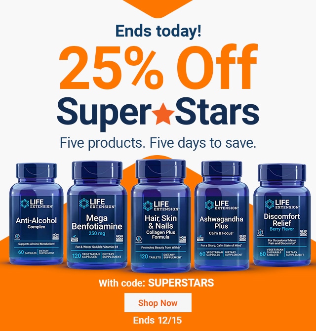 25% Off Super Stars—5 products, 5 days to save. Shop Now. With code: SUPERSTARS. Ends 12/15.