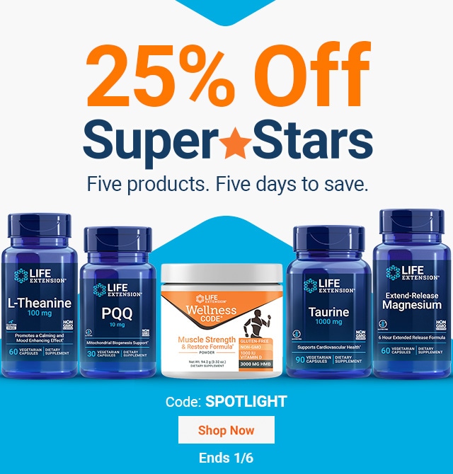 25% Off Super Stars—5 products, 5 days to save. Shop Now. With code: SPOTLIGHT. Ends 1/6.