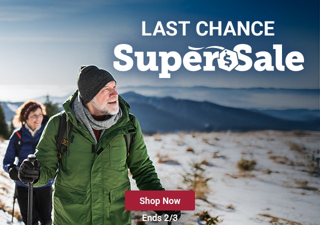 Last Chance. Super Sale. Shop Now. Ends 2/3