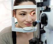 Woman having her eyes tested