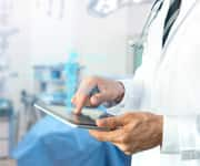 doctor using tablet