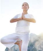 Woman practicing yoga pose