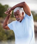 Man stretching for better blood flow