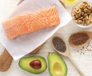 Omega 3 rich foods avocado and salmon