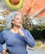 Woman running after high omega-3 meal